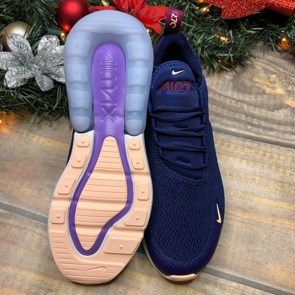 Nike Women's Air Max 270 Blue Void Crimson Tint - Picture 4 of 6